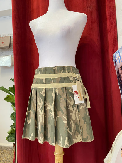 Brand new military print pleated mini skirt