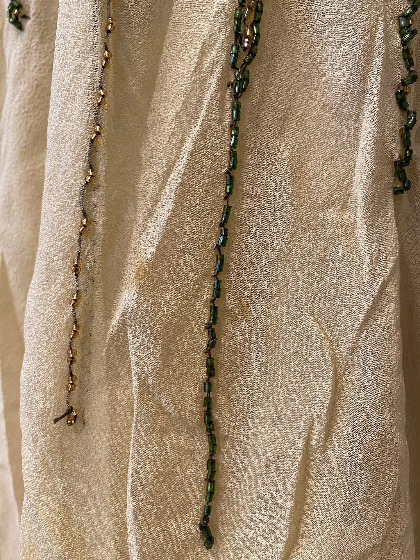 100% silk brand new green gown with handbeaded details