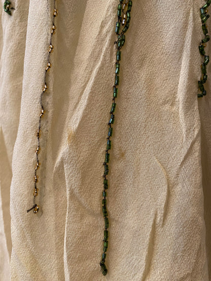 100% silk brand new green gown with handbeaded details
