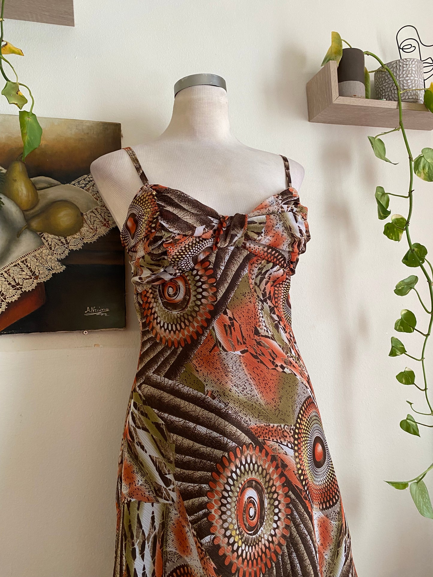 Brand new ruffled multicoloured dress