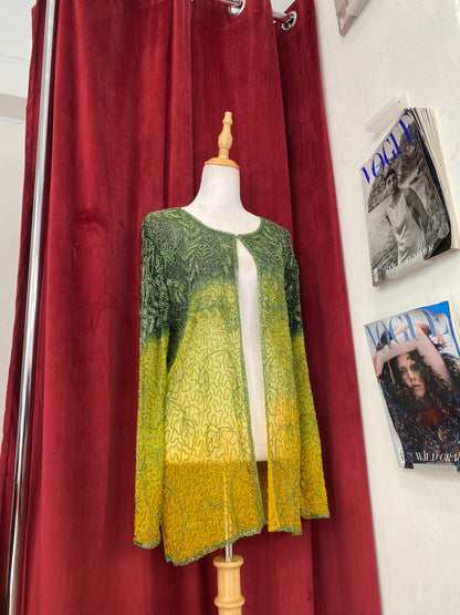 100% silk handbeaded luxurious cardigan 💚