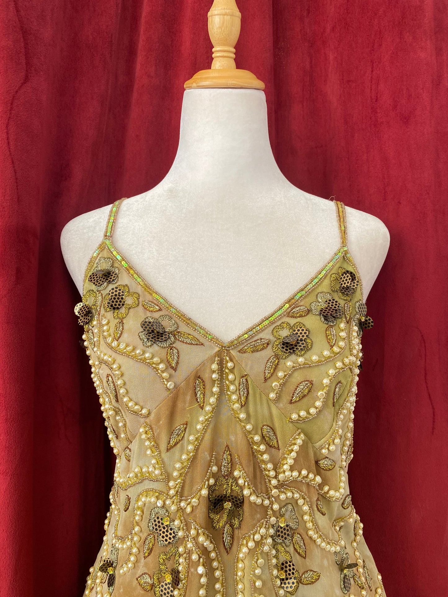100% silk Deadstock handbeaded luxury top