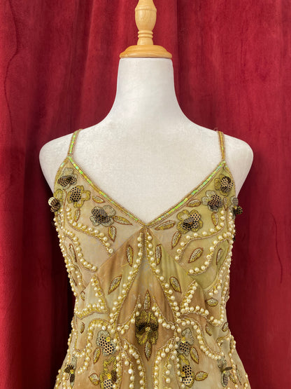 100% silk Deadstock handbeaded luxury top