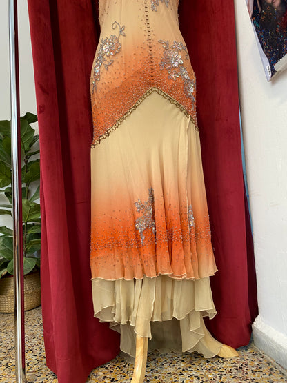 100% silk caramel gown 🧡
