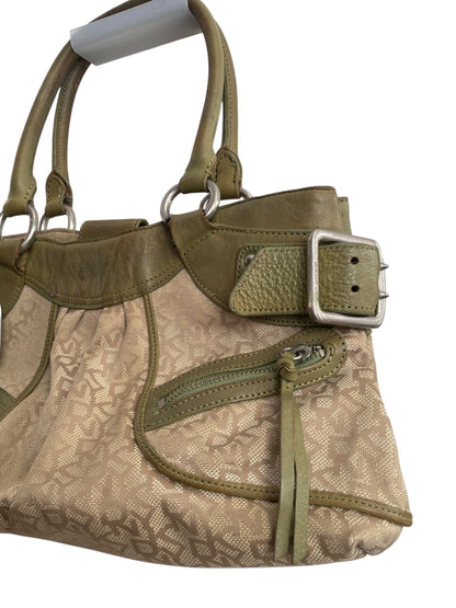 DNKY Green leather canvas bag
