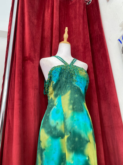 100% silk mermaid handbeaded gown 🧜