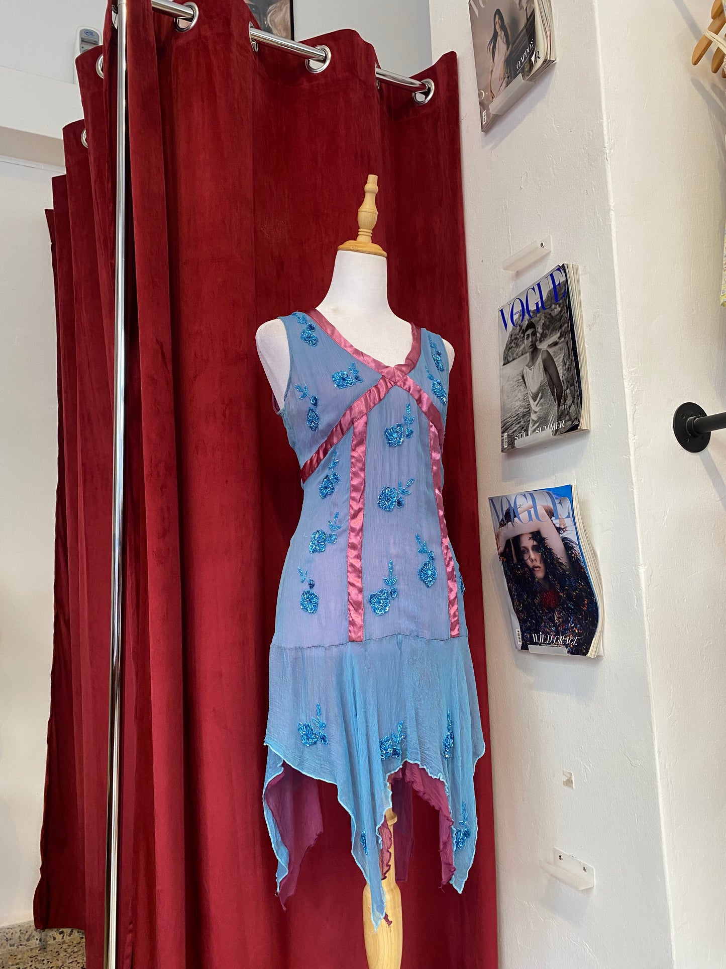 100% silk all over handbeaded dress