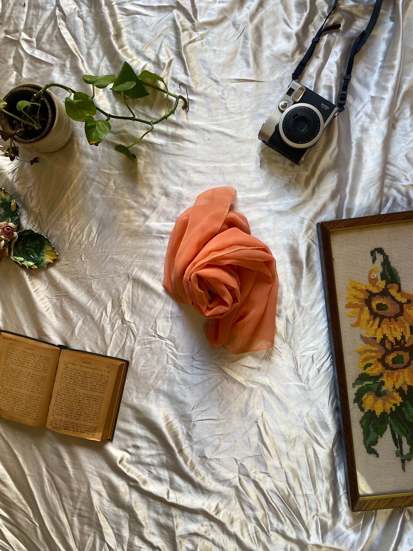 Orange silk scarf