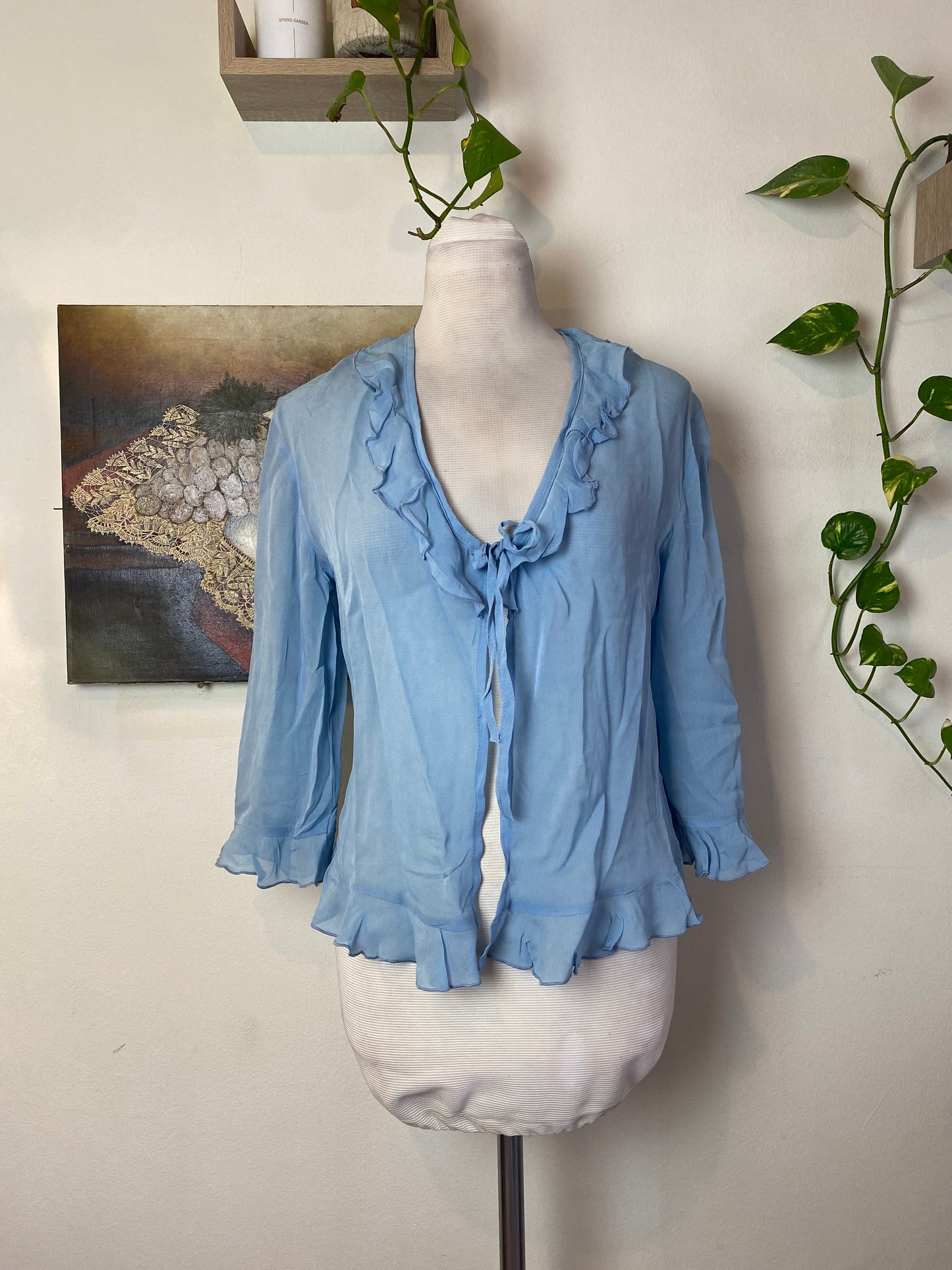 Brand new baby blue see through top