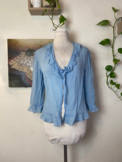 Brand new baby blue see through top