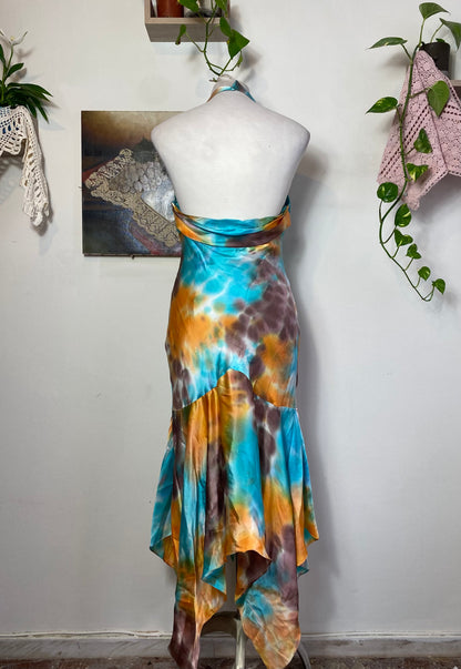 Multicoloured brand new handbeaded gown