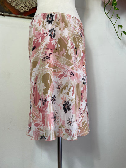 Summer multicoloured pink skirt