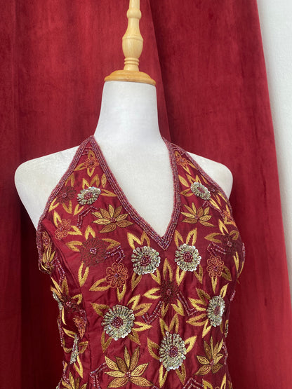 100% silk handbeaded lace up corset ❤️