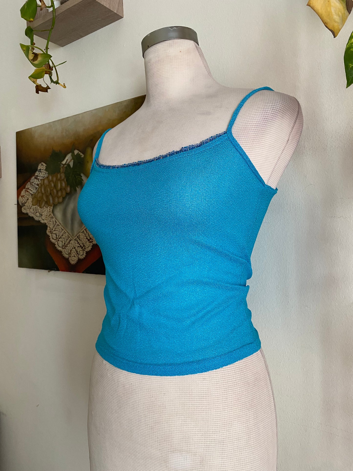 Brand new baby blue crochet like top