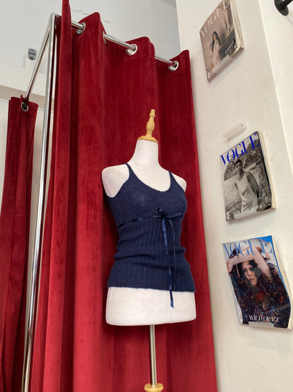 Motivi dark blue crochet top