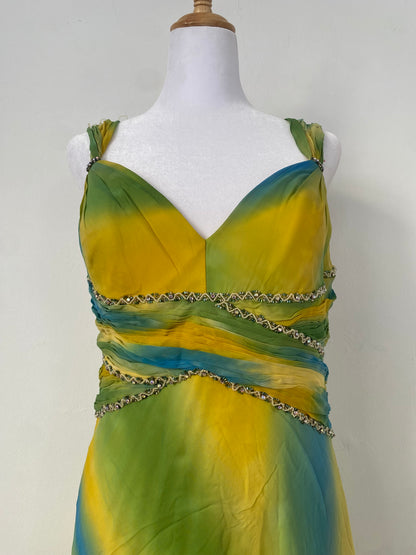 100% silk brand new multicoloured gown