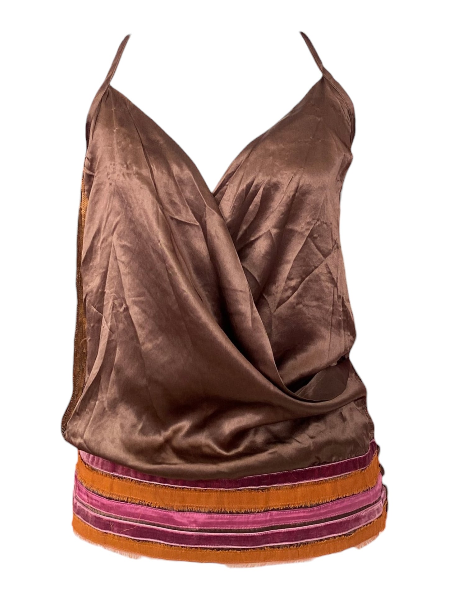 Brand new hot chocolate satin top