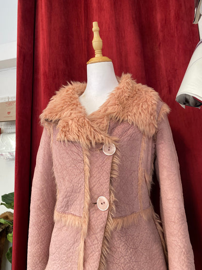 Morgan de toi short pink Afghan coat
