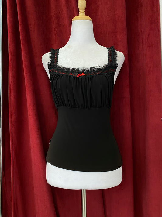 Morgan de Toi black y2k top with ruffled details 💋