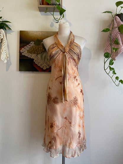 100% silk dress with sequin details