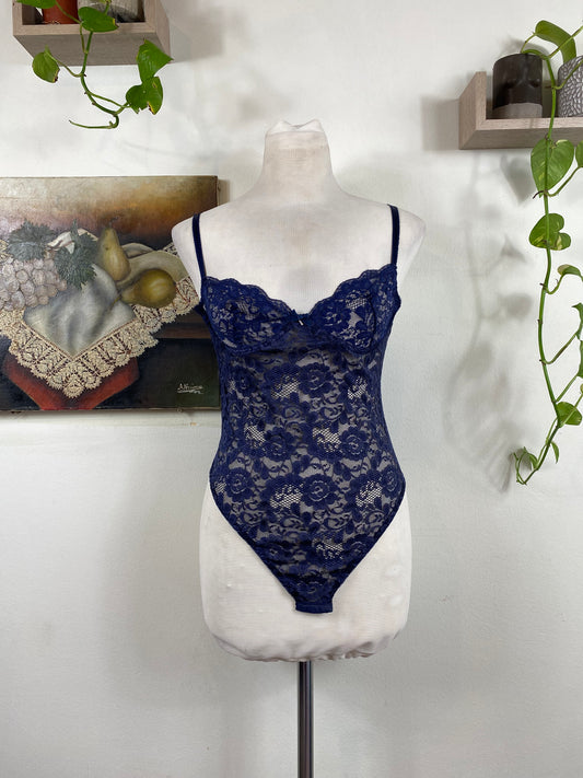 Brand new dark blue lace bodysuit 70B