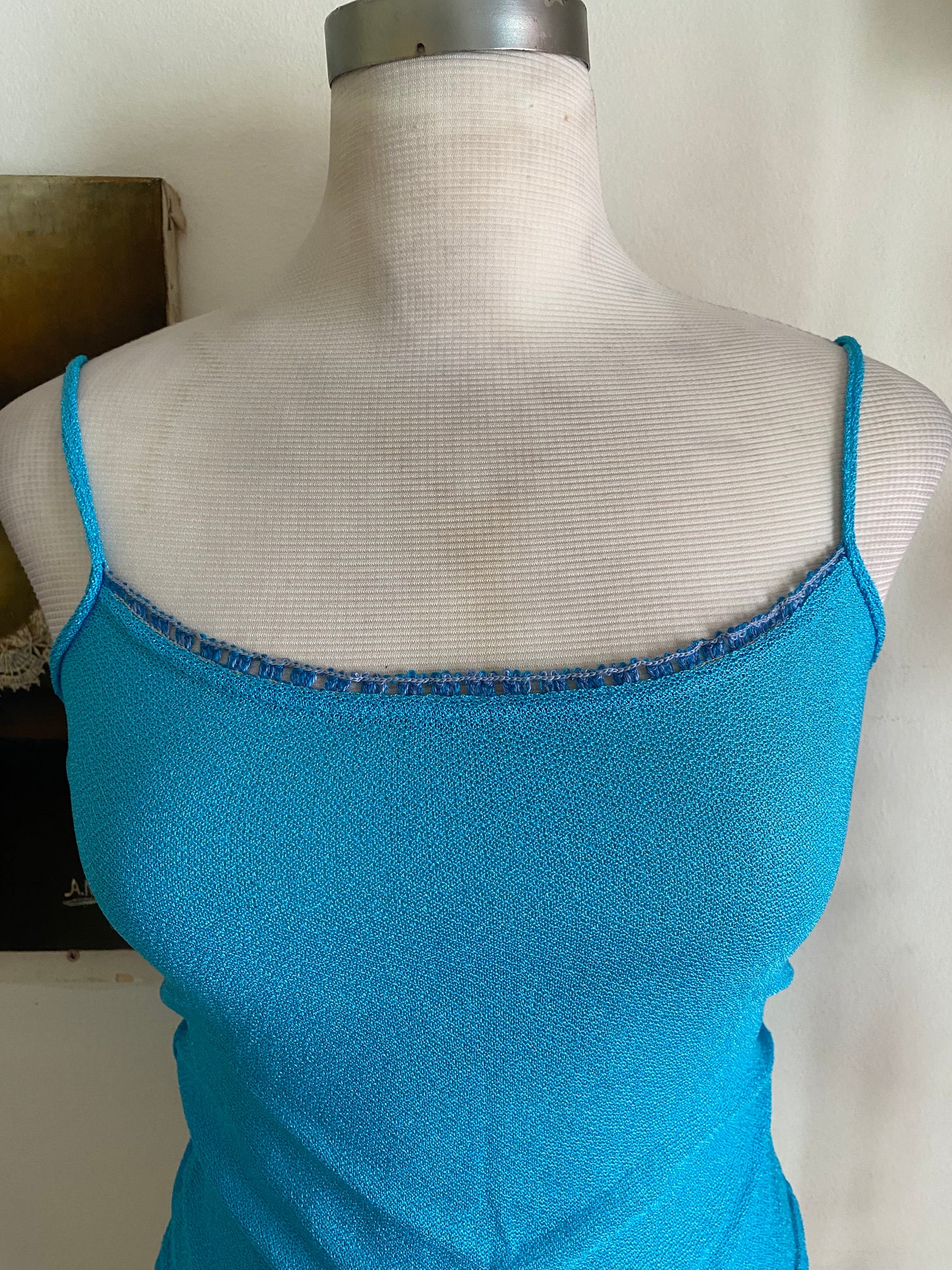 Brand new baby blue crochet like top
