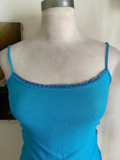 Brand new baby blue crochet like top