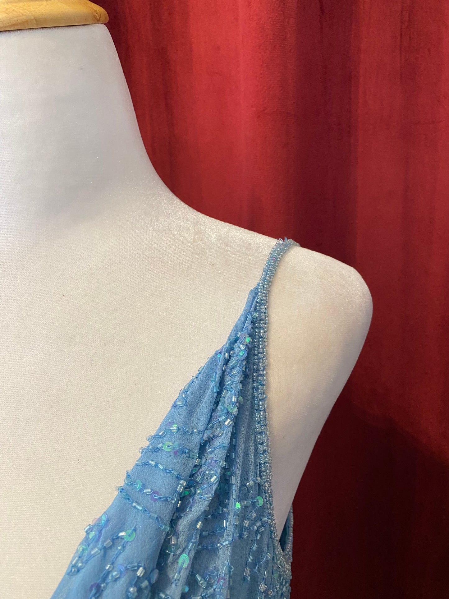 100% silk brand new baby blue handbeaded top 💙