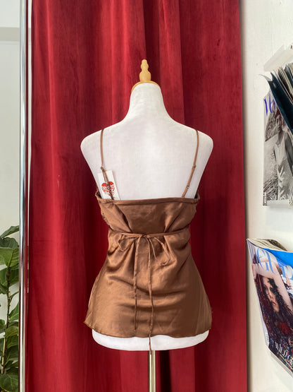 Chocolate satin cami top 🍫