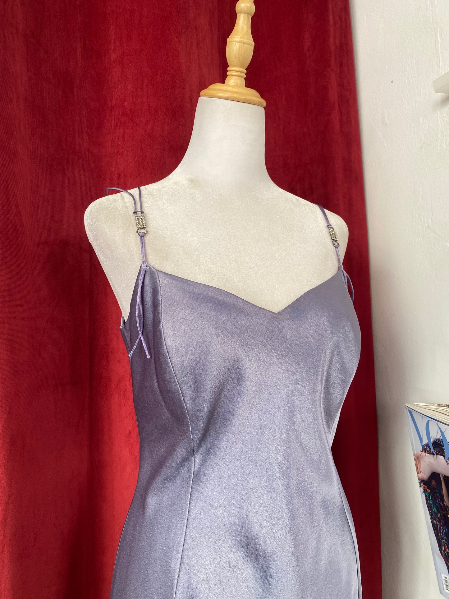 Satin light purple embroidered gown 🧚