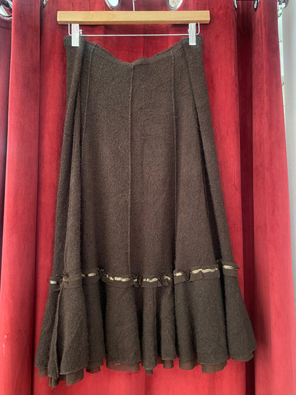 Brown wool skirt