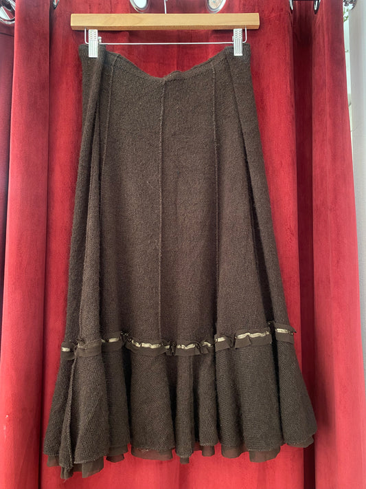 Brown wool skirt