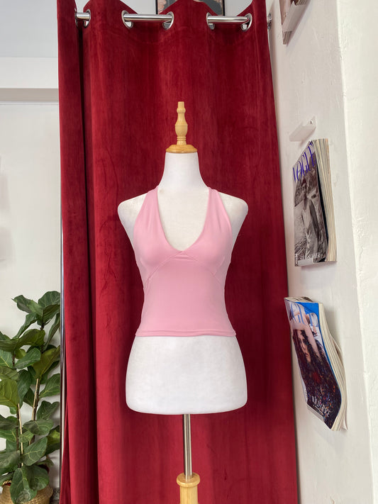 Baby pink y2k fitted crop top