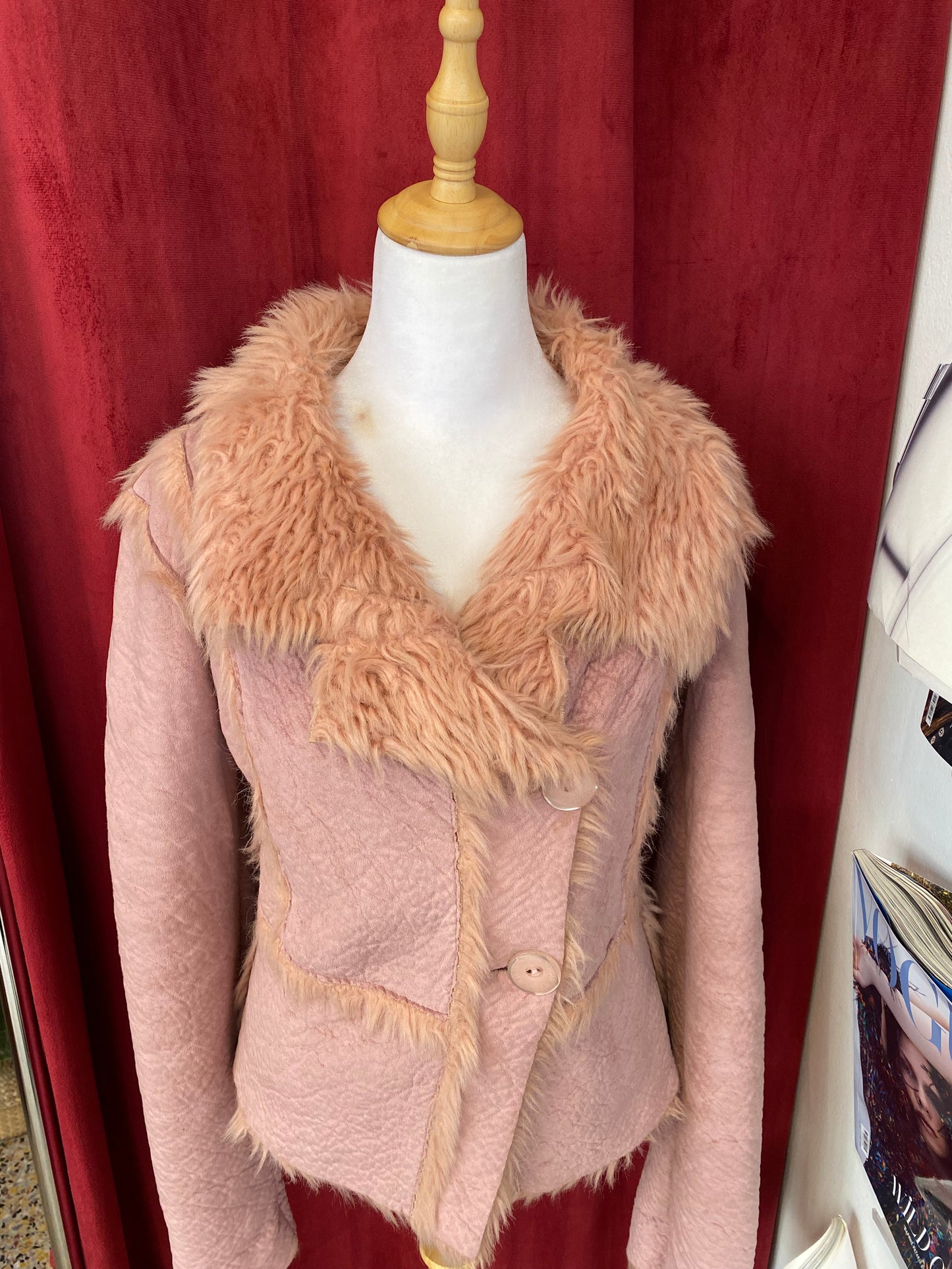 Morgan de toi short pink Afghan coat
