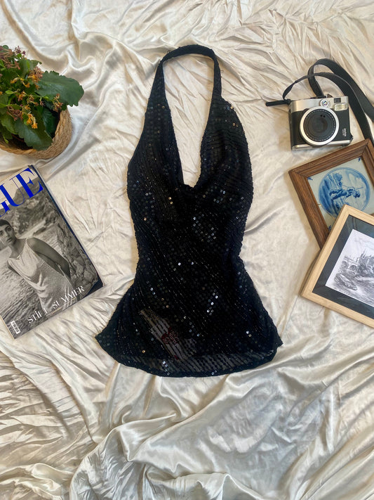 100% silk brand new aftershock black handbeaded top 🖤