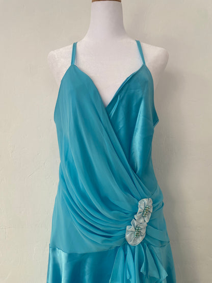 Brand new ethereal blue satin dress