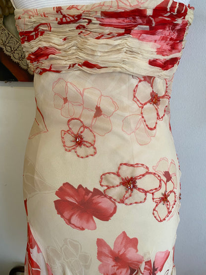 100% silk brand new handbeaded mini dress