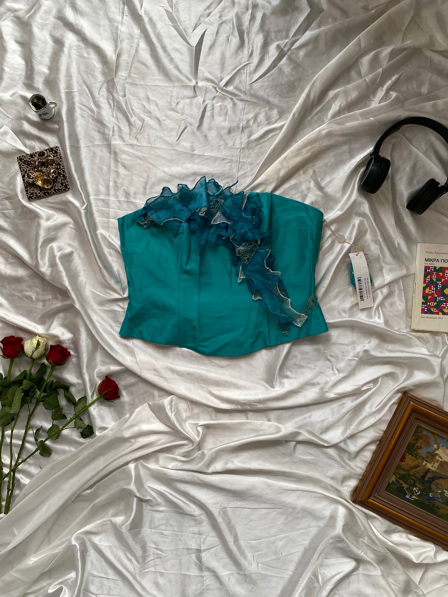 Brand new mermaid petrol corset