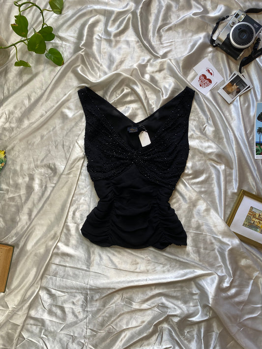 100% silk beaded top