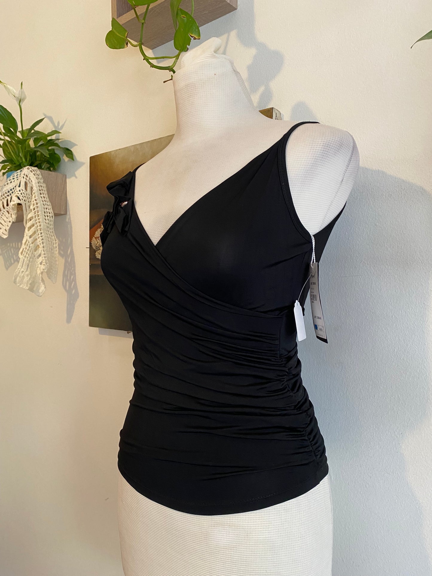 Black elastic corset top