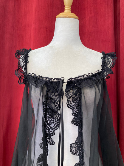 Ethereal black ruffled top