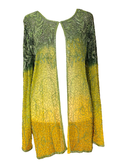 100% silk handbeaded luxurious cardigan 💚