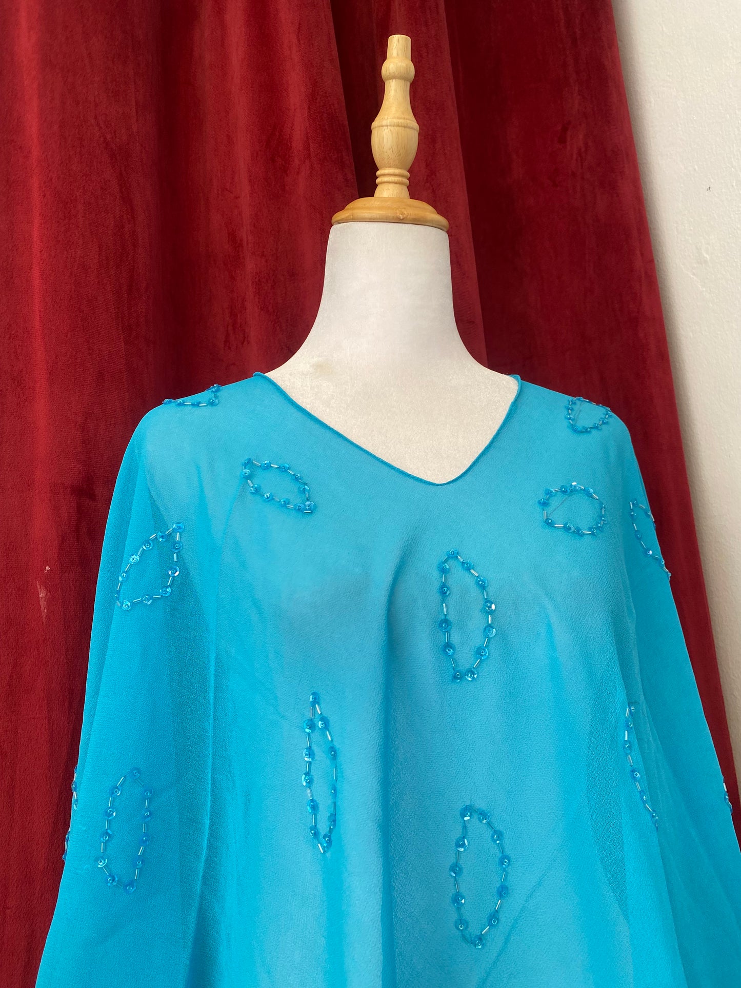 Baby blue sequin poncho 🦋