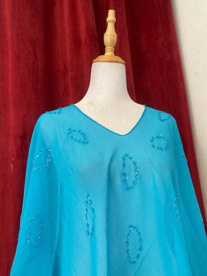 Baby blue sequin poncho 🦋