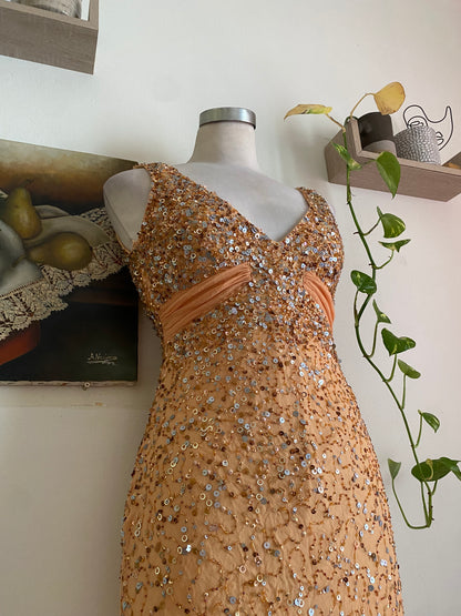 100% silk mini sequin dress