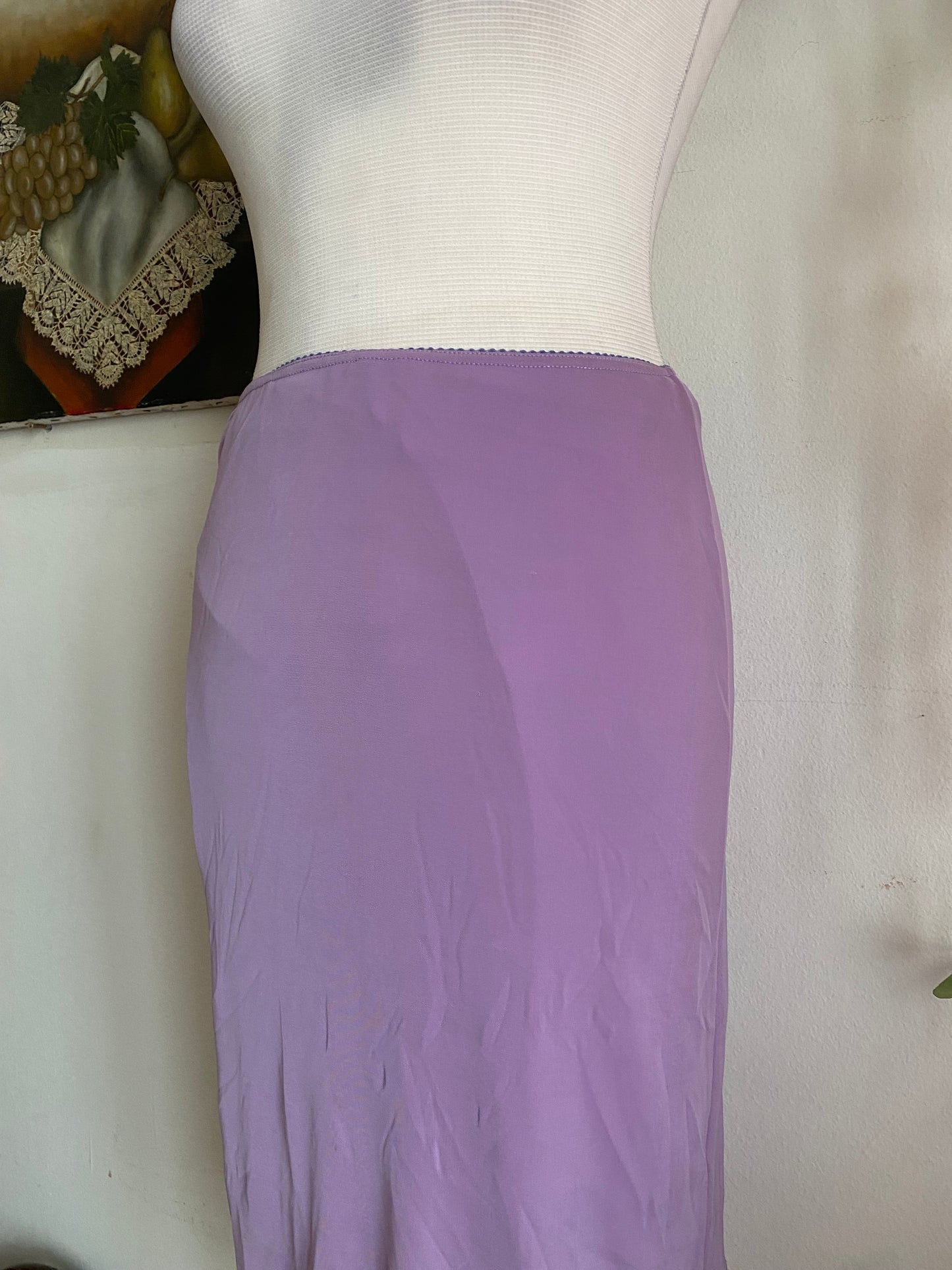Brand new lilac midi skirt with handbeaded details