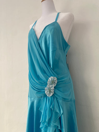 Brand new ethereal blue satin dress