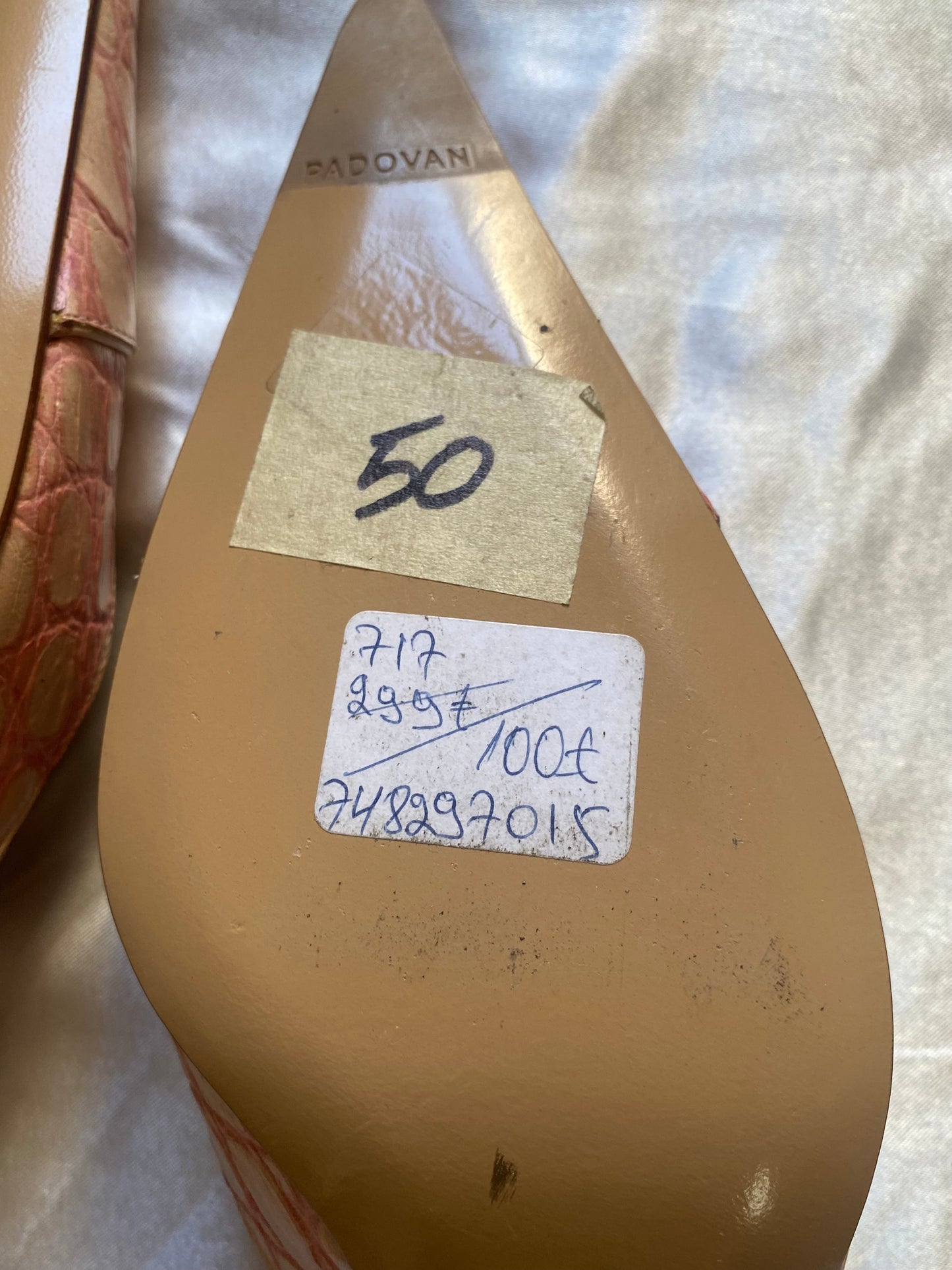 Brand new Luciano padovan real leather croco pink heels