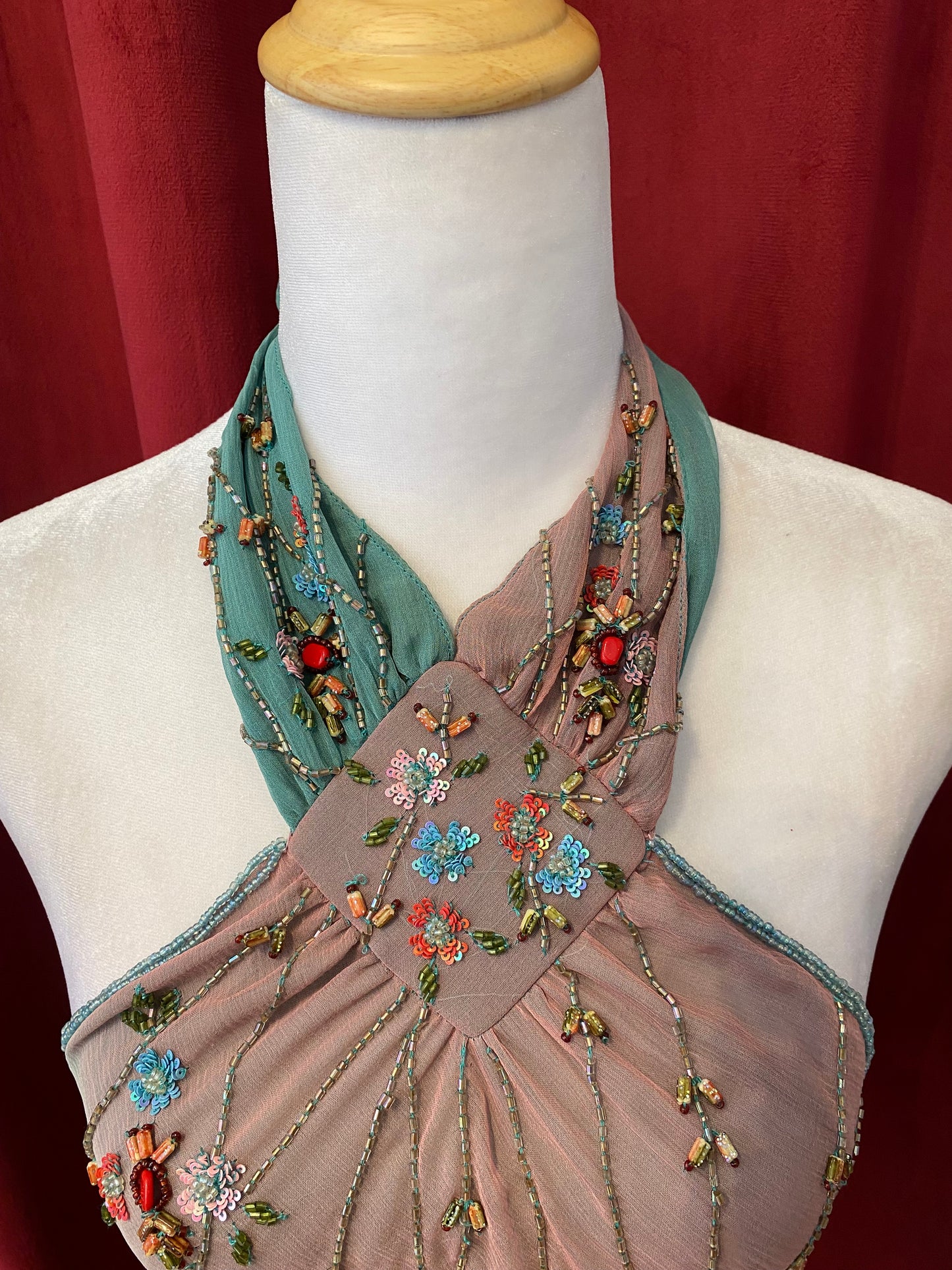 100% silk brand new multicoloured open back top 💐