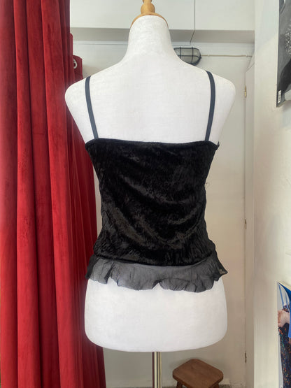 Brand new velvet top with sequin details